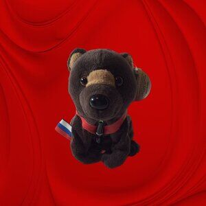 1999 Coca-Cola Russia Barris the Brown Bear Mini Bean Bag-Beanie